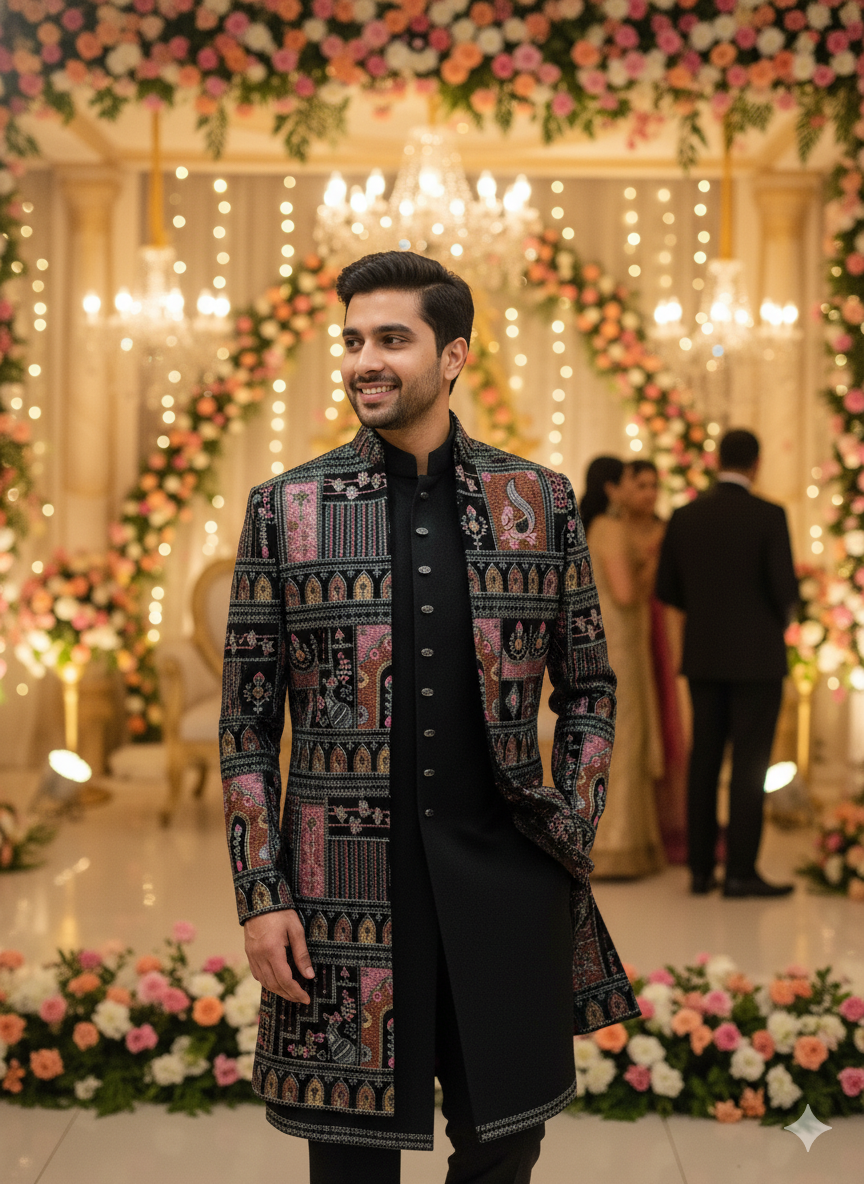 Lyte Club Mens Indo Western Indo21523Sg Black