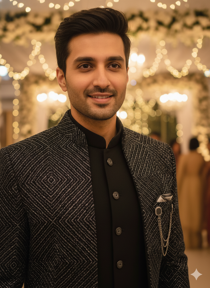 Lyte Club Mens Indo Western Indo21534Sg Black