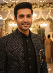 Lyte Club Mens Indo Western Indo21534Sg Black