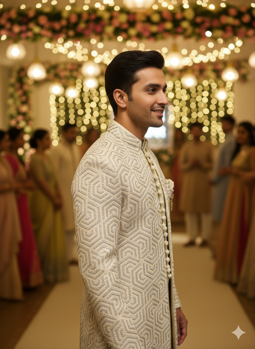 Lyte Club Mens Indo Western Iw-2048 Grey