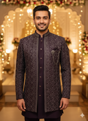 Lyte Club Mens Indo Western 3Pcs Set 27617 Purple