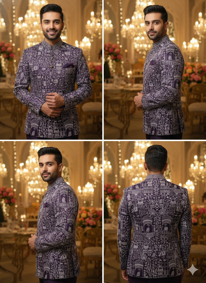 Lyte Club Mens Coat Suit Jodhpuri