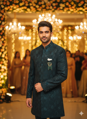 Lyte Club Mens Indo Western 9915 R.Green
