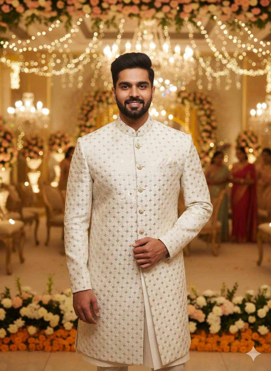 Lyte Club Mens Indo Western I/W-9916 Peach