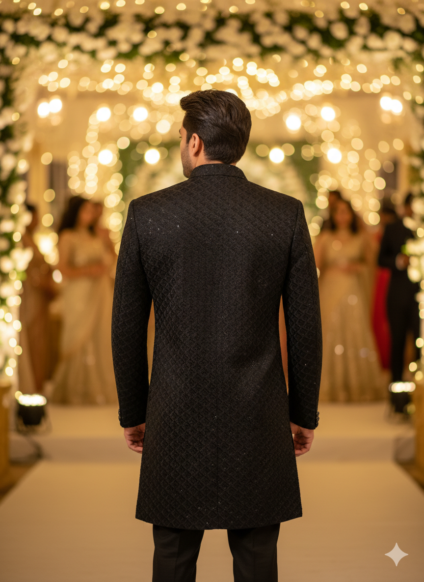 Lyte Club Mens Indo Western I/W-9964 Black