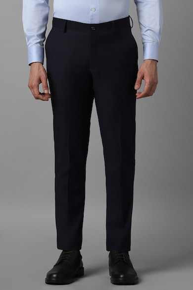 Louis Philippe men's formal trouser in classic dark color, tailored fit with belt loops, suitable for professional and formal wear.
