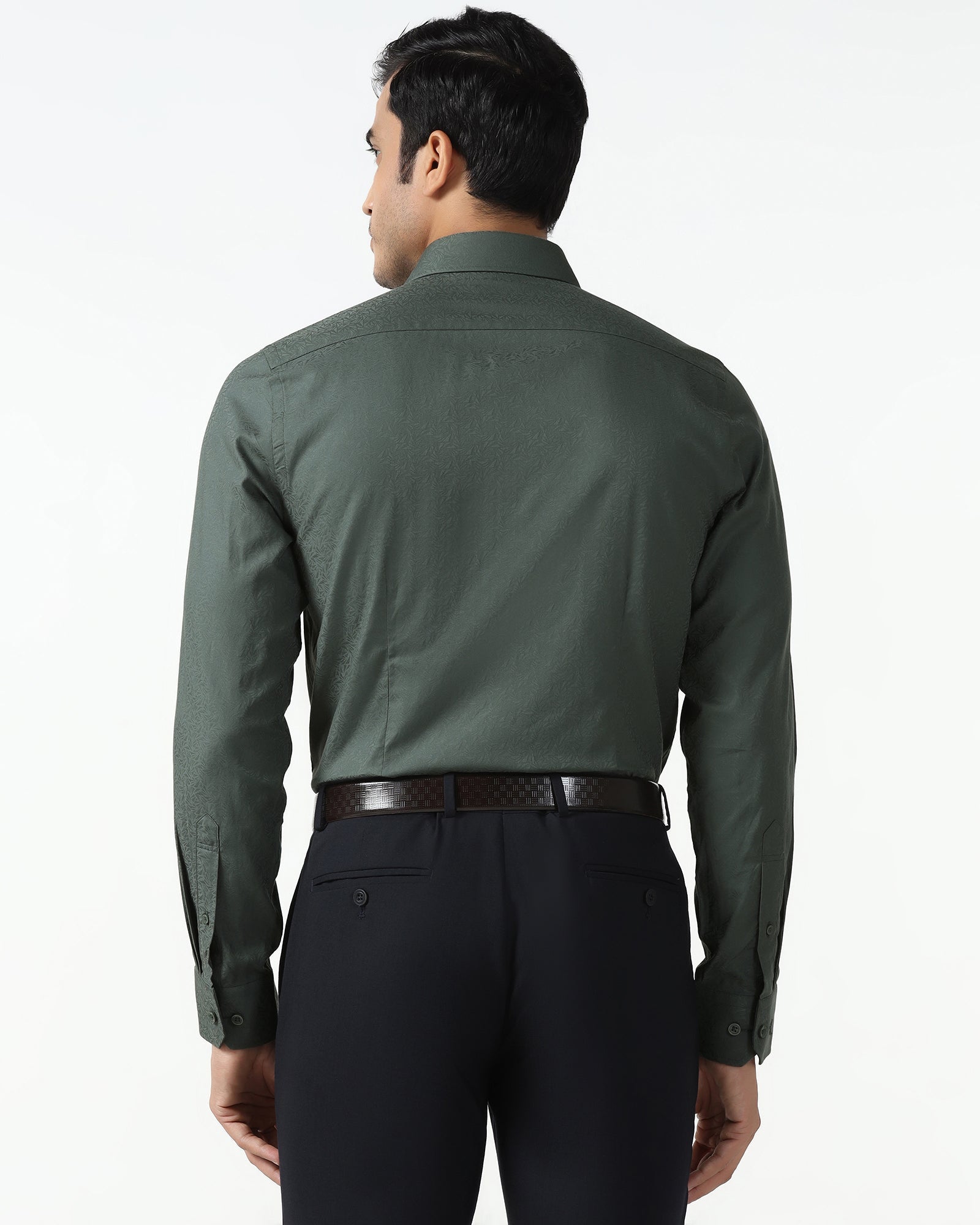 Blackberry Mens Formal Shirt F/S Nl-Lg-Jq-Romeo Green