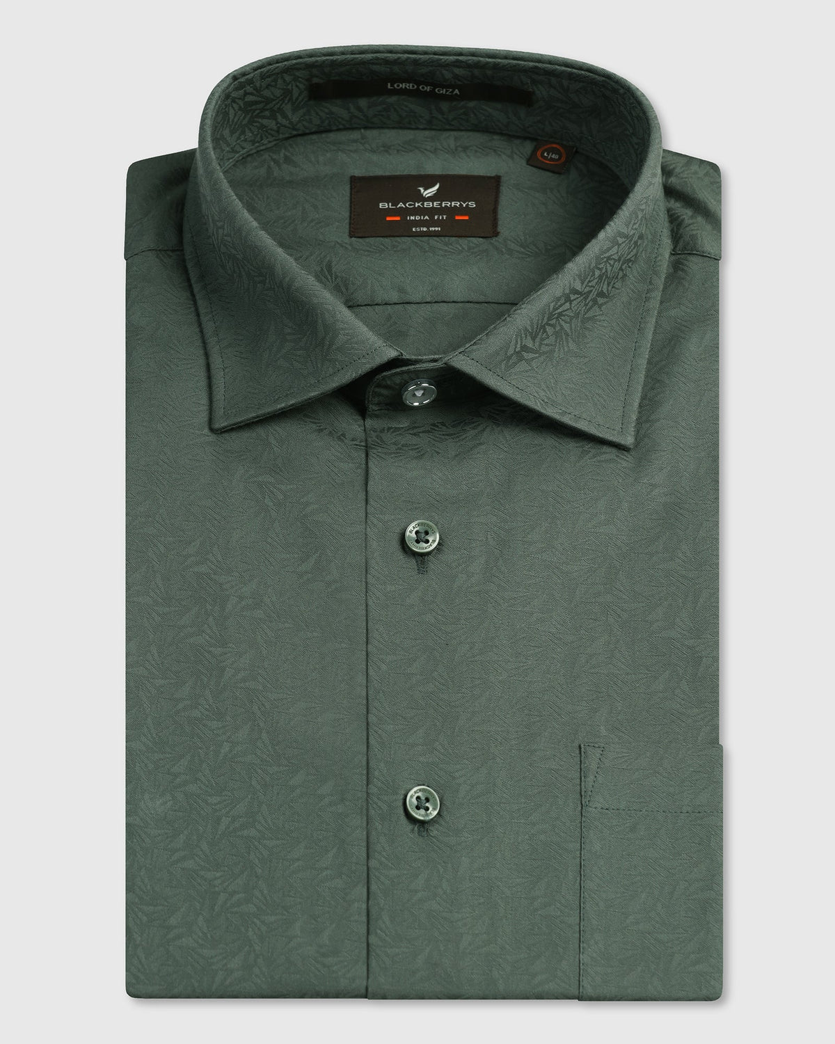 Blackberry Mens Formal Shirt F/S Nl-Lg-Jq-Romeo Green