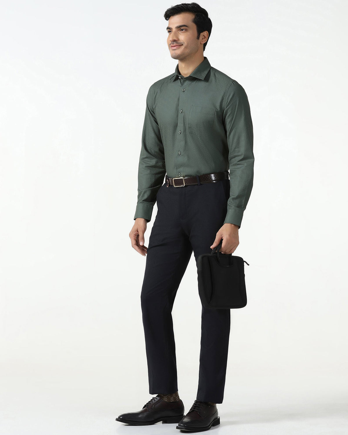 Blackberry Mens Formal Shirt F/S Nl-Lg-Jq-Romeo Green