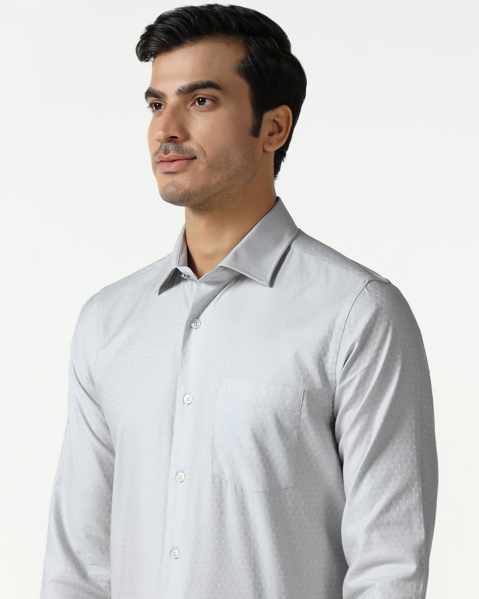 BLACKBERRY MENS FORMAL SHIRT F/S BP-LG-JQ-RILE GREY