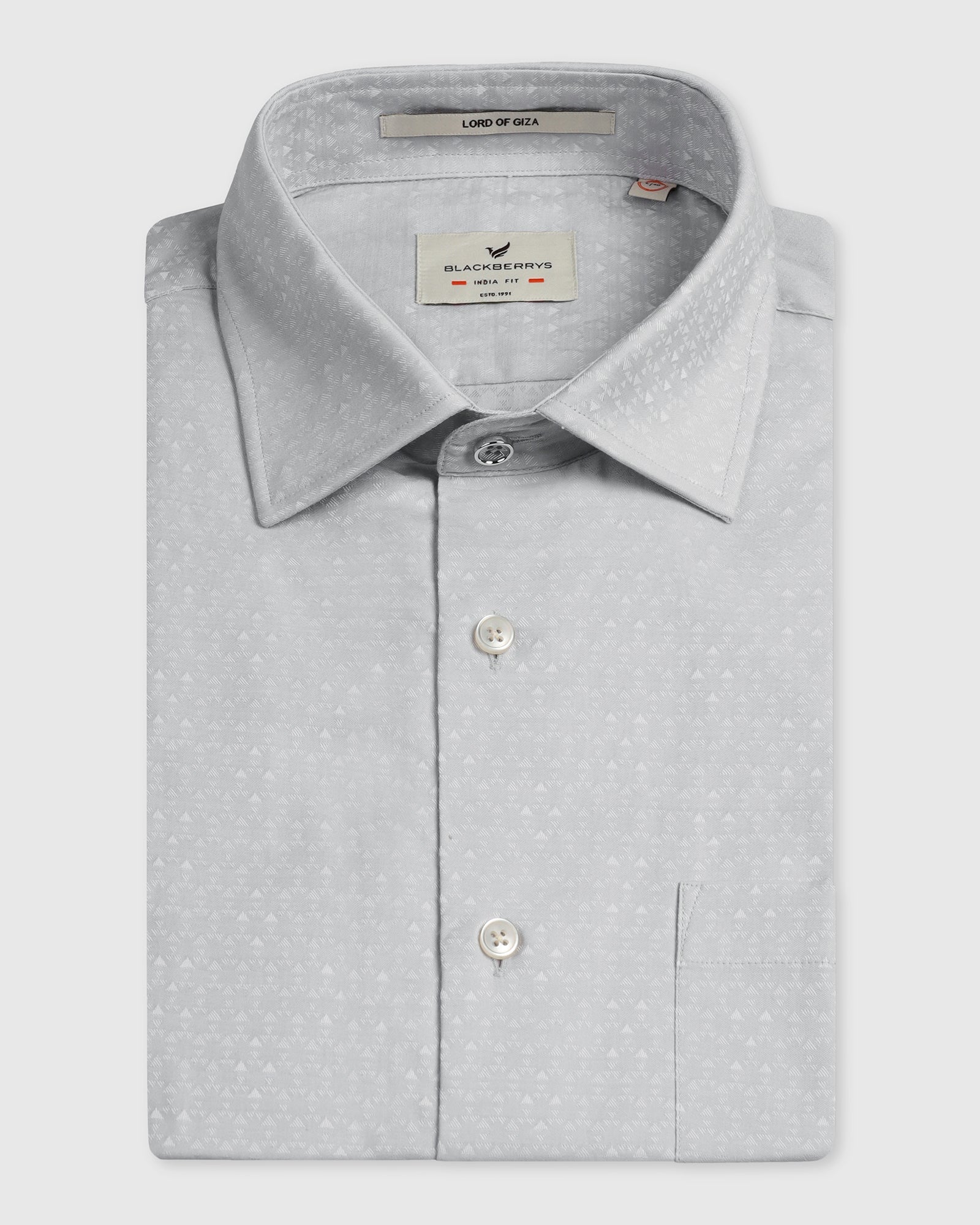 BLACKBERRY MENS FORMAL SHIRT F/S BP-LG-JQ-RILE GREY