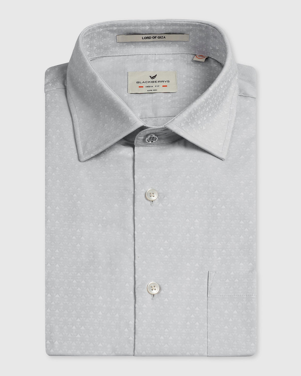 BLACKBERRY MENS FORMAL SHIRT F/S BP-LG-JQ-RILE GREY
