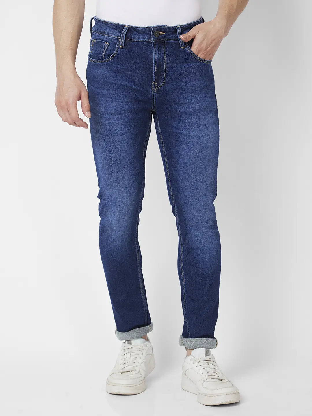Spykar Mens Jeans Mdskn2Bc017 Mid Blue