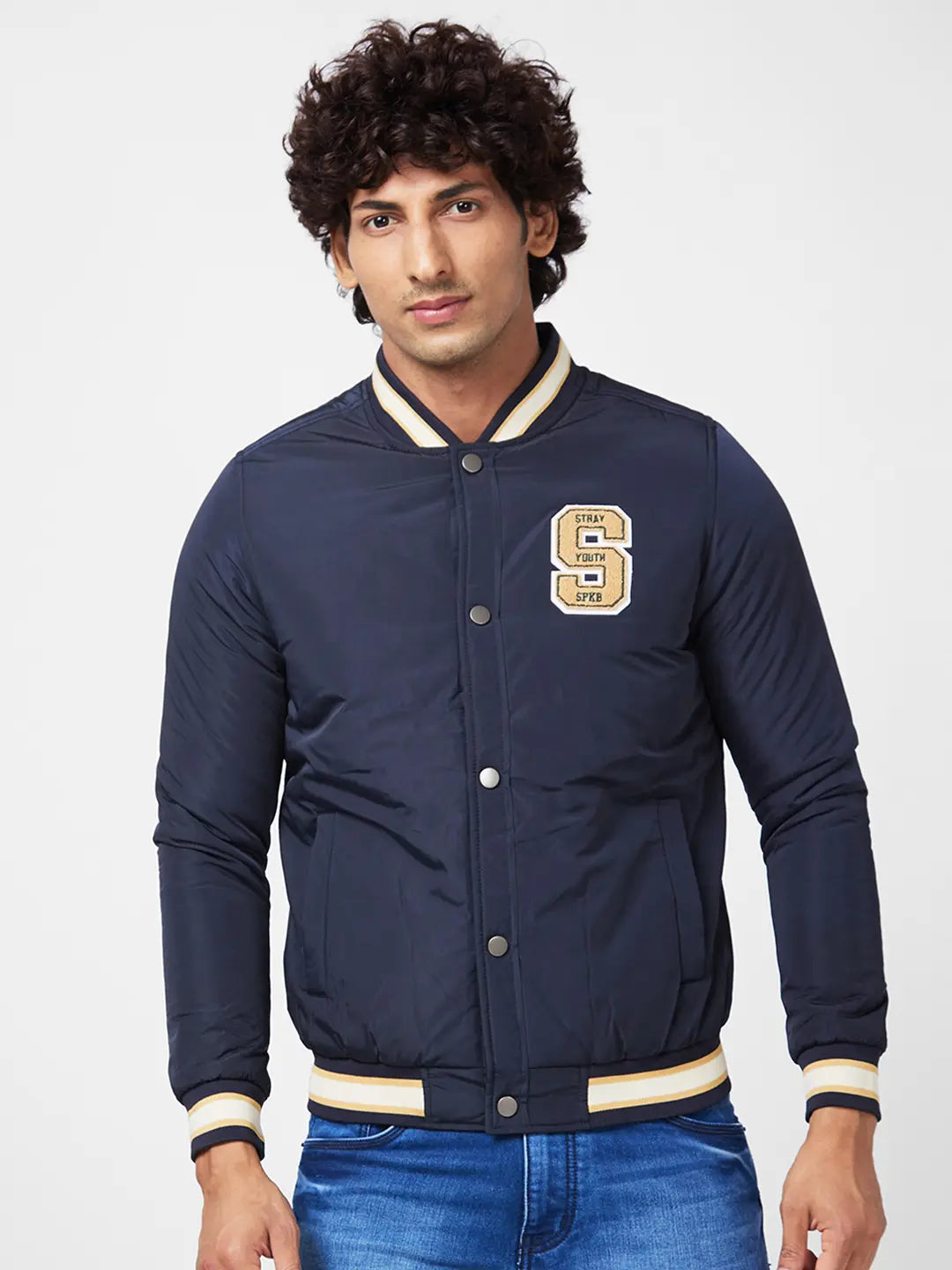 Spykar Mens Jacket F/S Mjkjlw2Bc036 Navy Blue