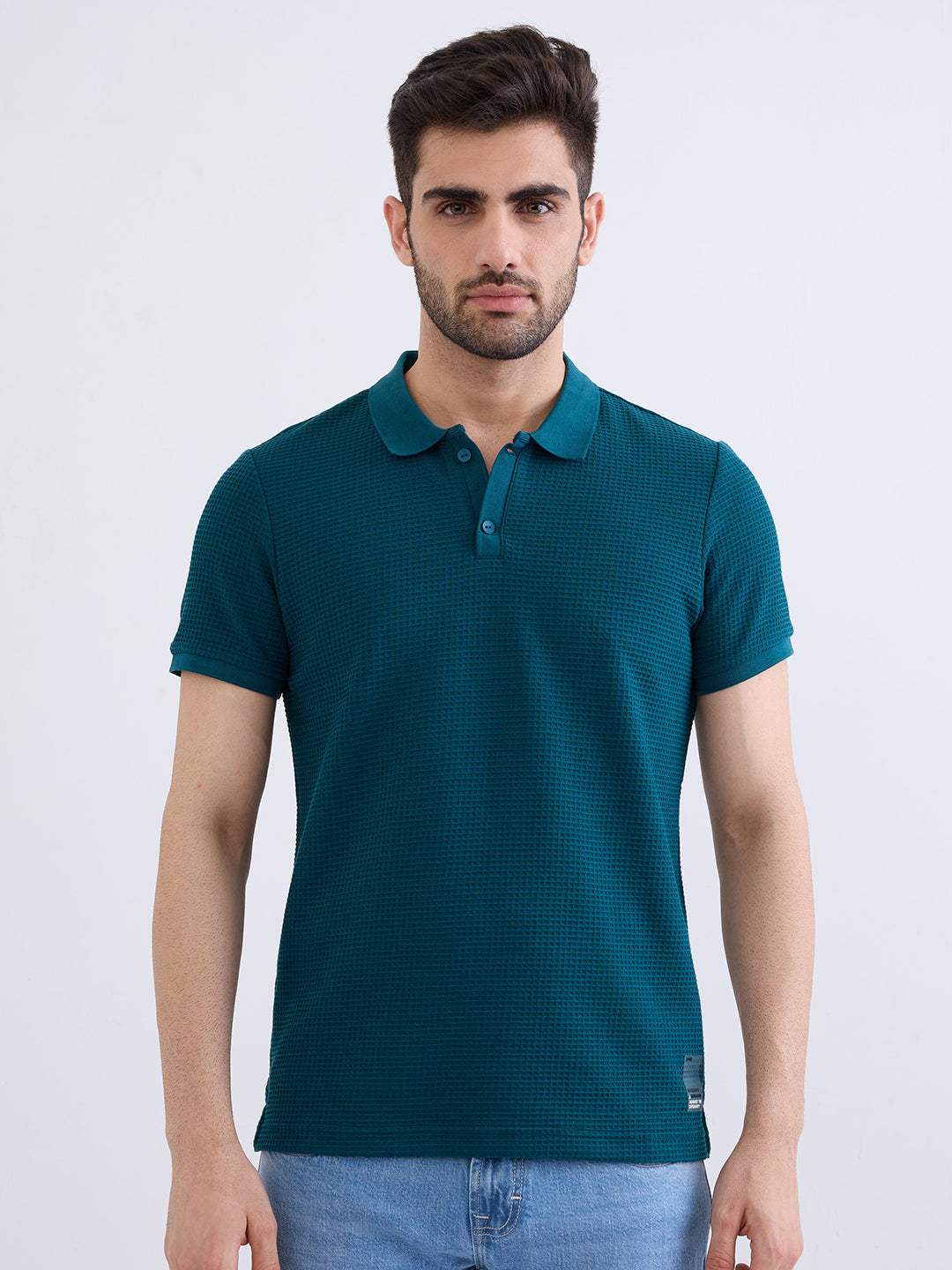 SPYKAR MENS T-SHIRT F/S MKTFP2BE077 TEAL GREEN
