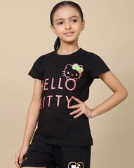 BIO WORLD GIRLS T-SHIRT H/S HLKTKGTSRT002410 BLACK