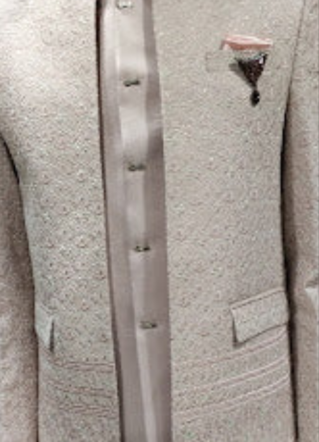 Men'S Dusty Rose Embroidered Bandhgala Suit Set - Ideal For Weddings & Receptions