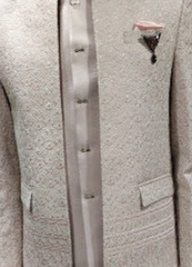 Men'S Dusty Rose Embroidered Bandhgala Suit Set - Ideal For Weddings & Receptions