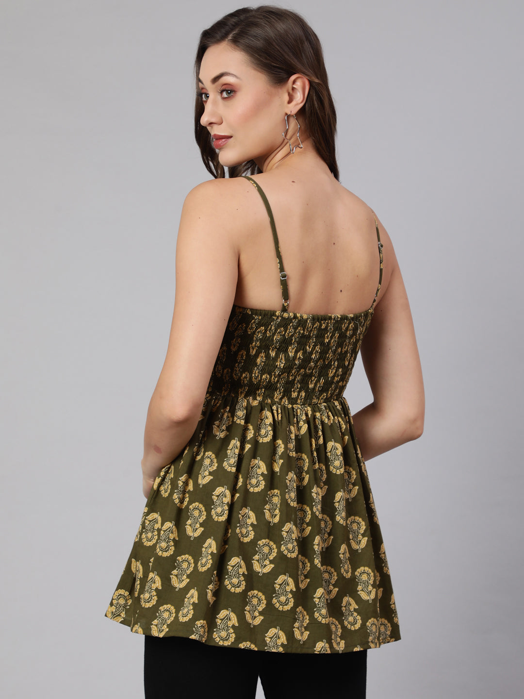 Jaipur Kurti Ladies Western Kurti 1Pcs 1B23Topsr007 Olivegreen