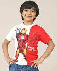 BIO WORLD BOYS T-SHIRT H/S IRMKBTSRT003754 OFF WHITE/RED
