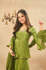 Raisin Ladies Western Kurti 3Pcs Set Nitansi302 Matcha Green
