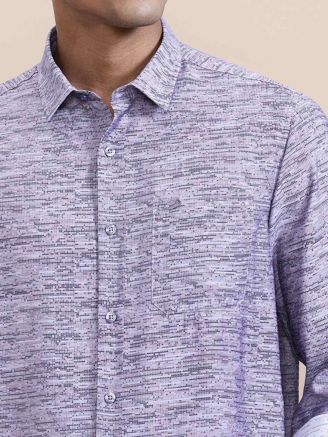 Crocodile Mens Casual Shirt F/S Crcs125-317Mt Purple