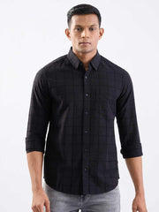 SPYKAR MENS CASUAL SHIRT F/S MSHCS2BE007 JET BLACK