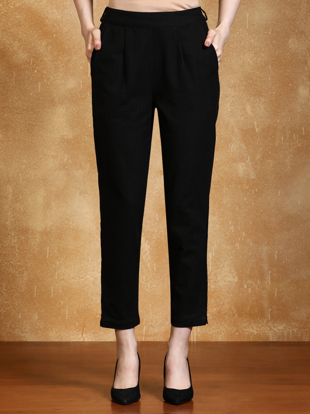 Jaipur Kurti Ladies Western Pants Black