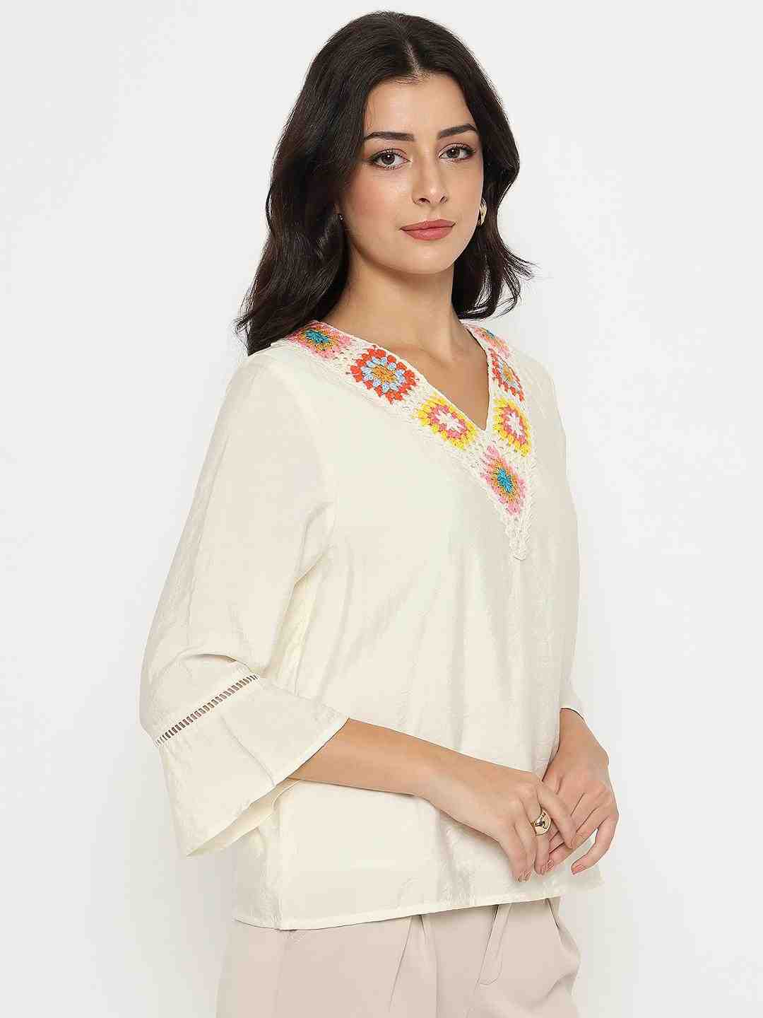 Madame Ladies Western Top H/S M5S18732 001 Beige