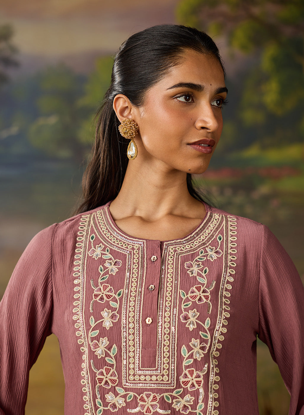 LAKSHITA LADIES WESTERN W KURTI 3PCS SET LK05253 9A WINE