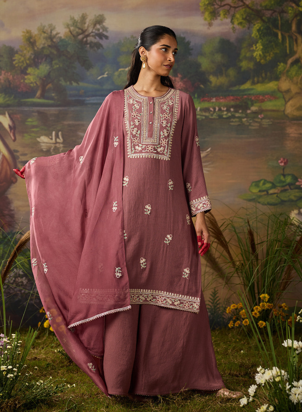 LAKSHITA LADIES WESTERN W KURTI 3PCS SET LK05253 9A WINE