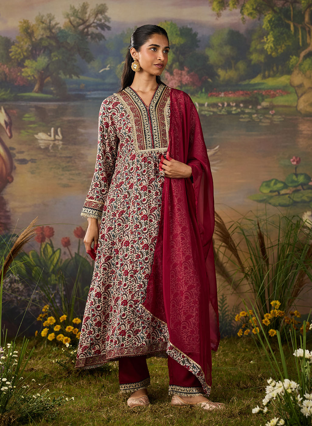 LAKSHITA LADIES WESTERN KURTI 3PCS SET LK05133 9 MAROON