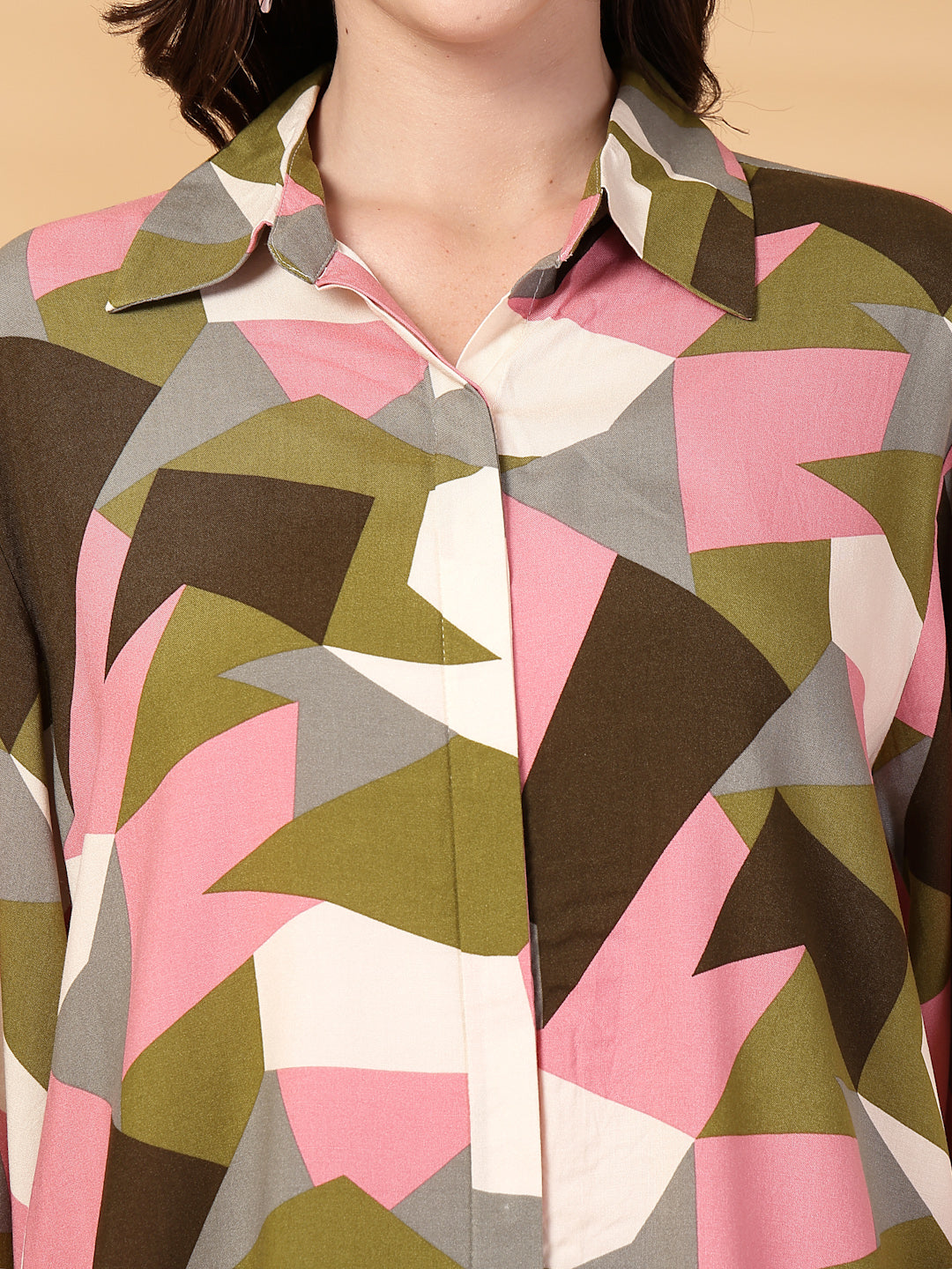 Gipsy Olive Abstract Printed Rayon Shirt