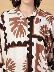Gipsy Brown Printed Rayon Shirt