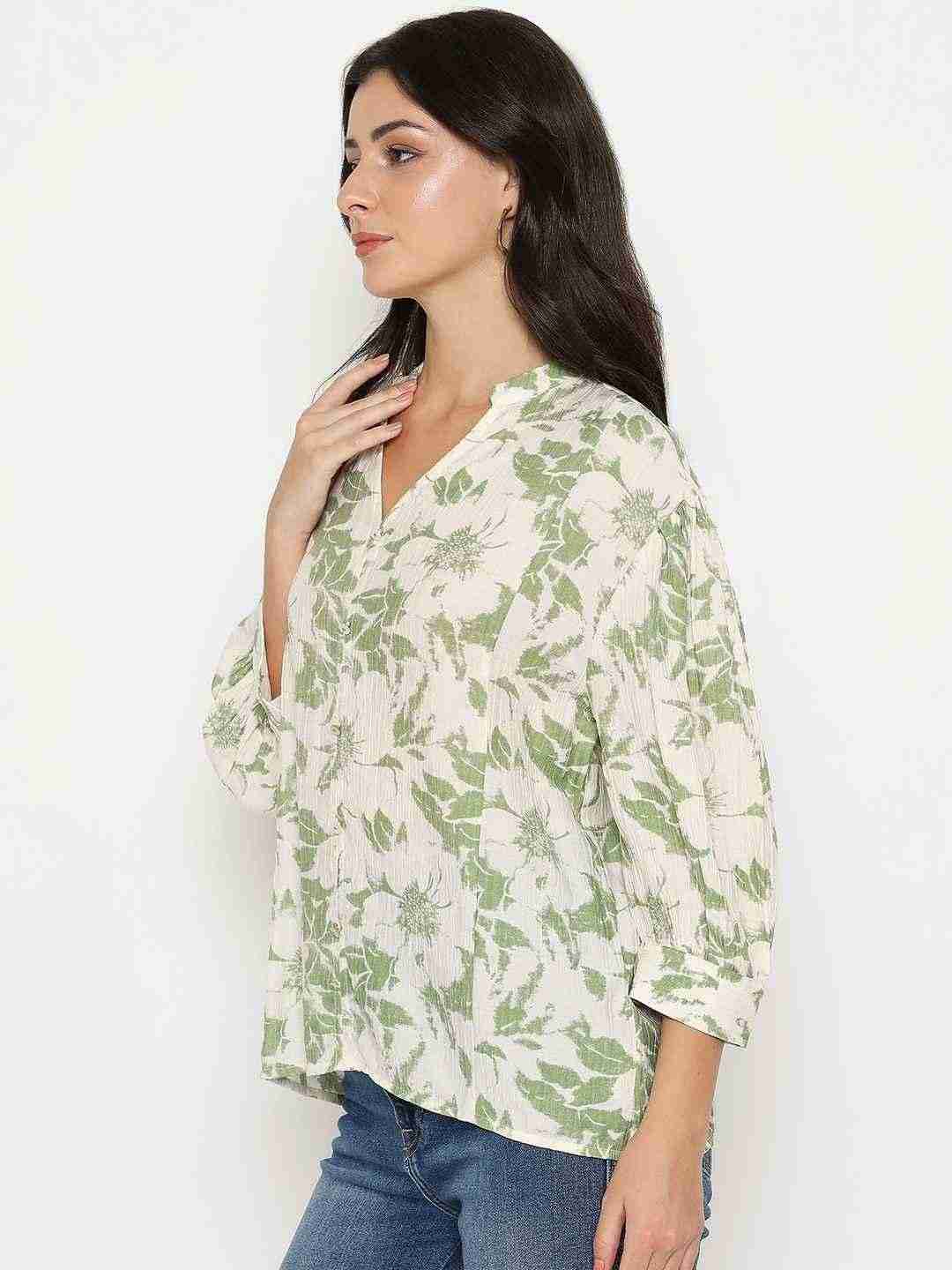 Madame Ladies Western Top H/S M5S18837 014 Green
