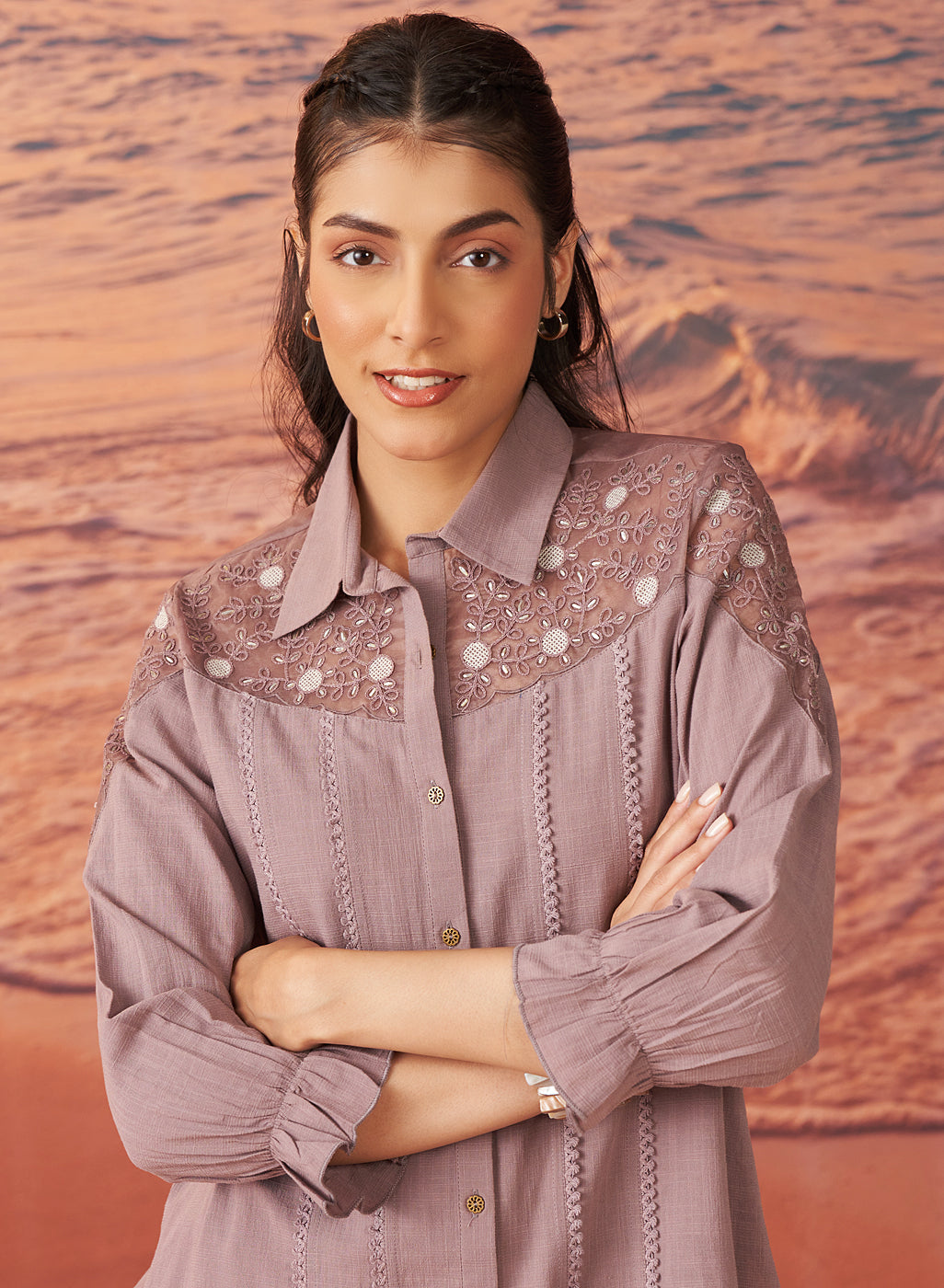 LAKSHITA LADIES WESTERN KURTI 1PCS LK04929 18A LILAC GREY