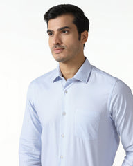 Blackberry Mens Formal Shirt F/S Bp-Lg-Jq-Rile Light Blue