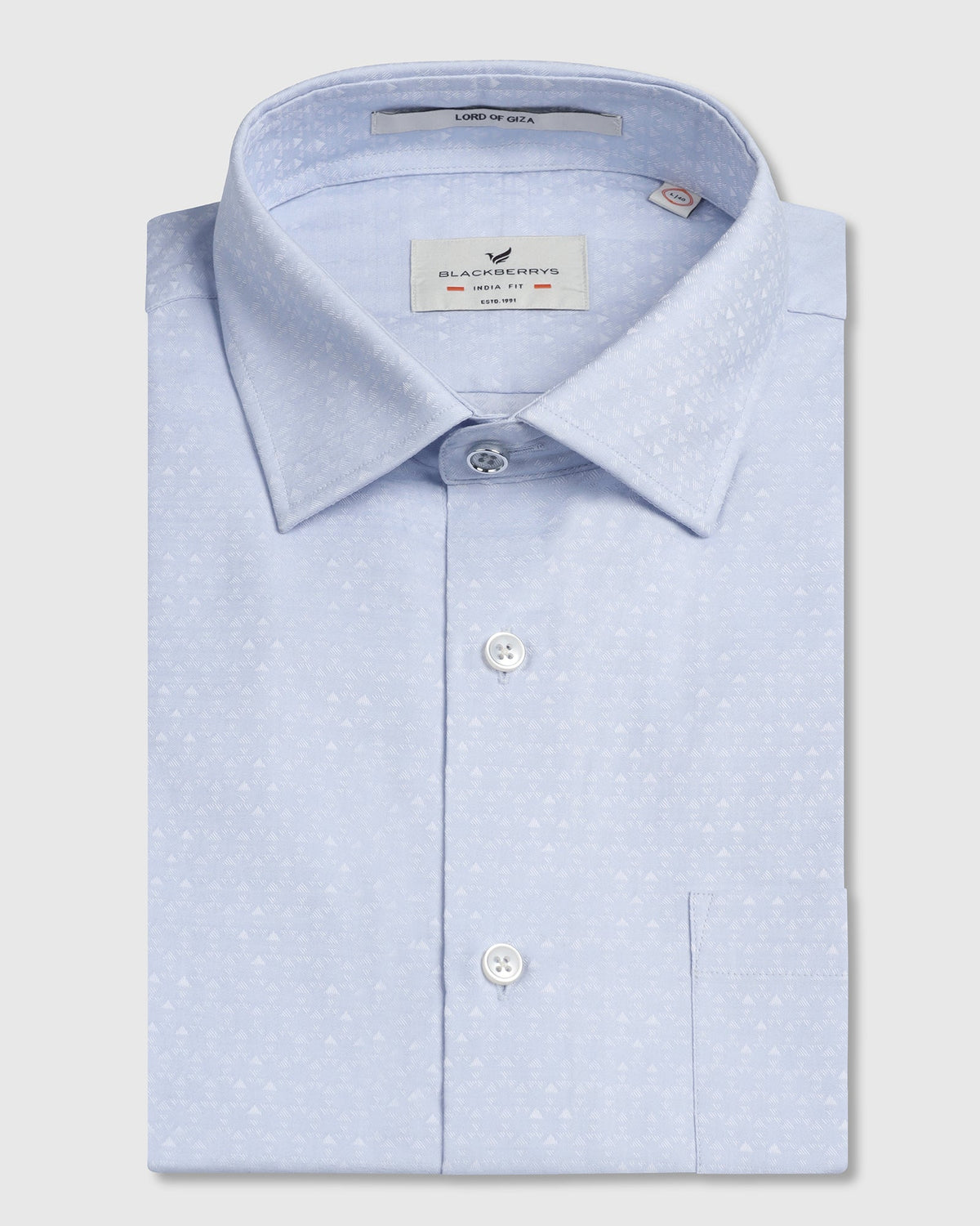 Blackberry Mens Formal Shirt F/S Bp-Lg-Jq-Rile Light Blue