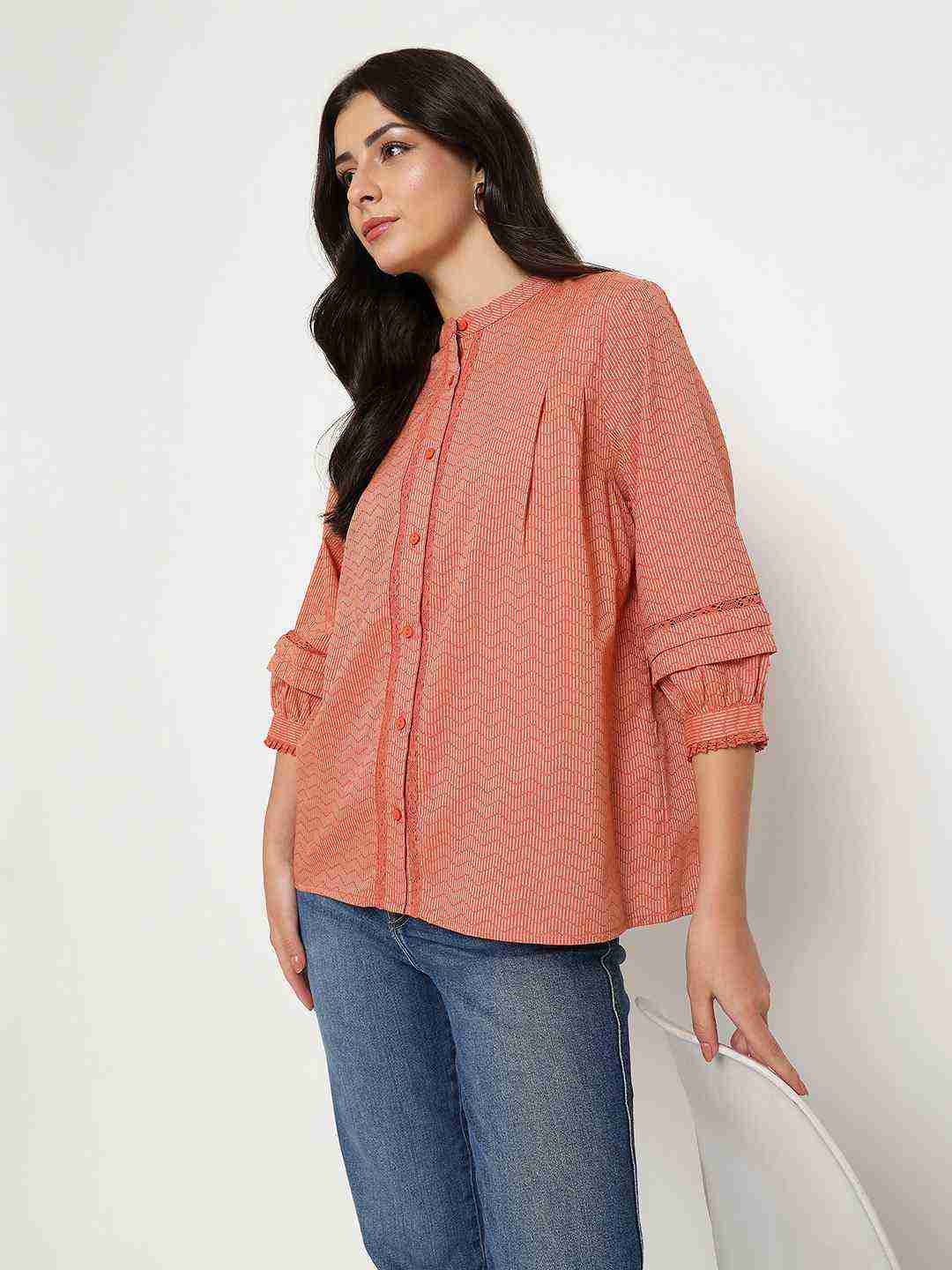 Madame Ladies Western Top H/S M5S18834 035 Rust