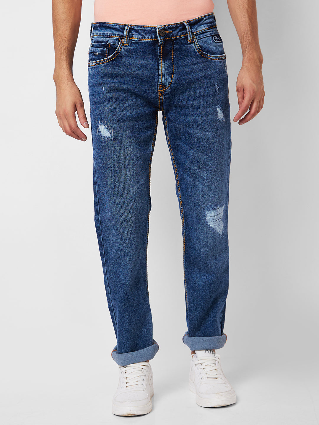Spykar Mens Jeans Mdact1Bd321 Mid Blue