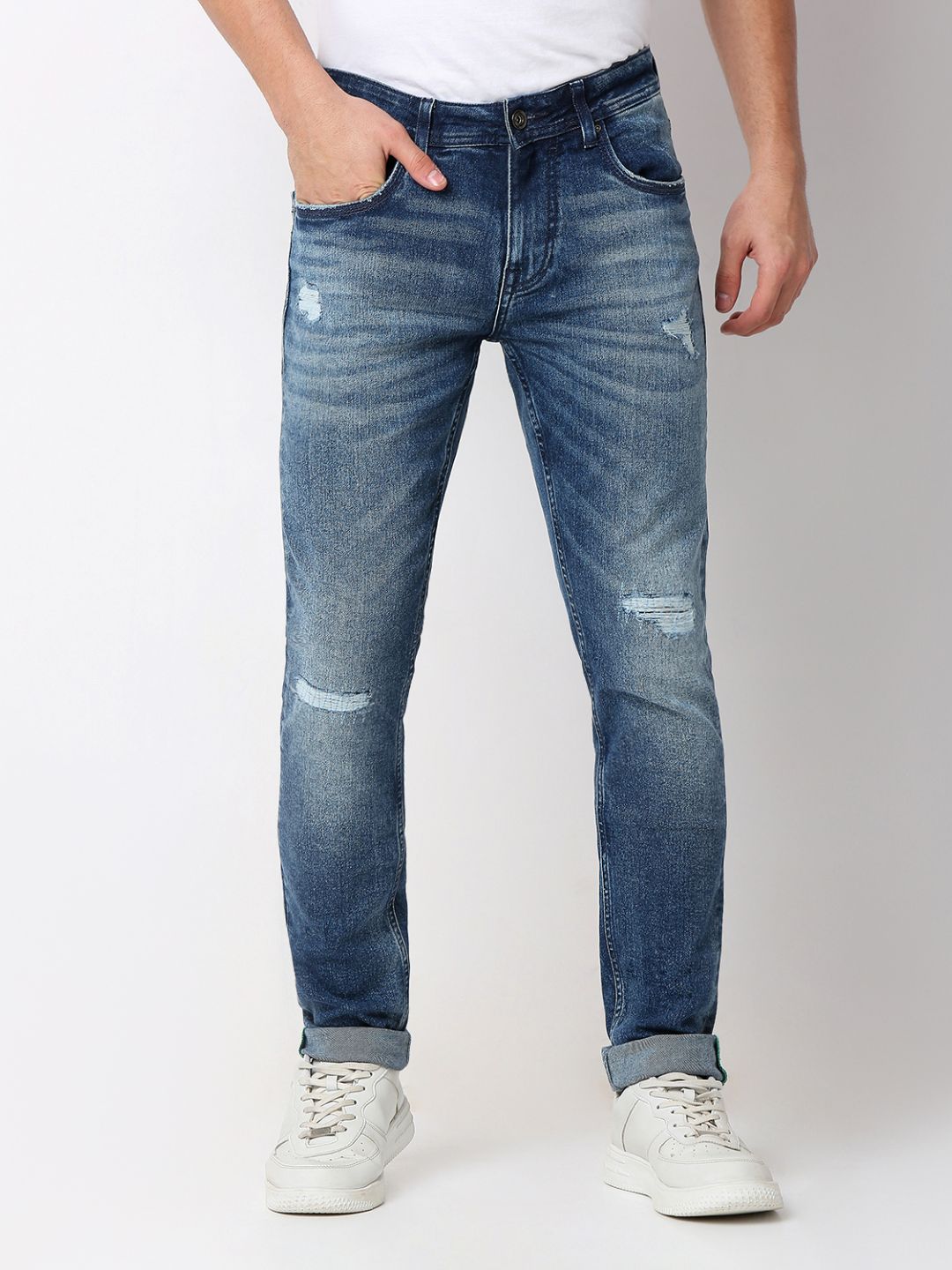 Spykar Mens Jeans Mdact2Bd118 Mid Blue