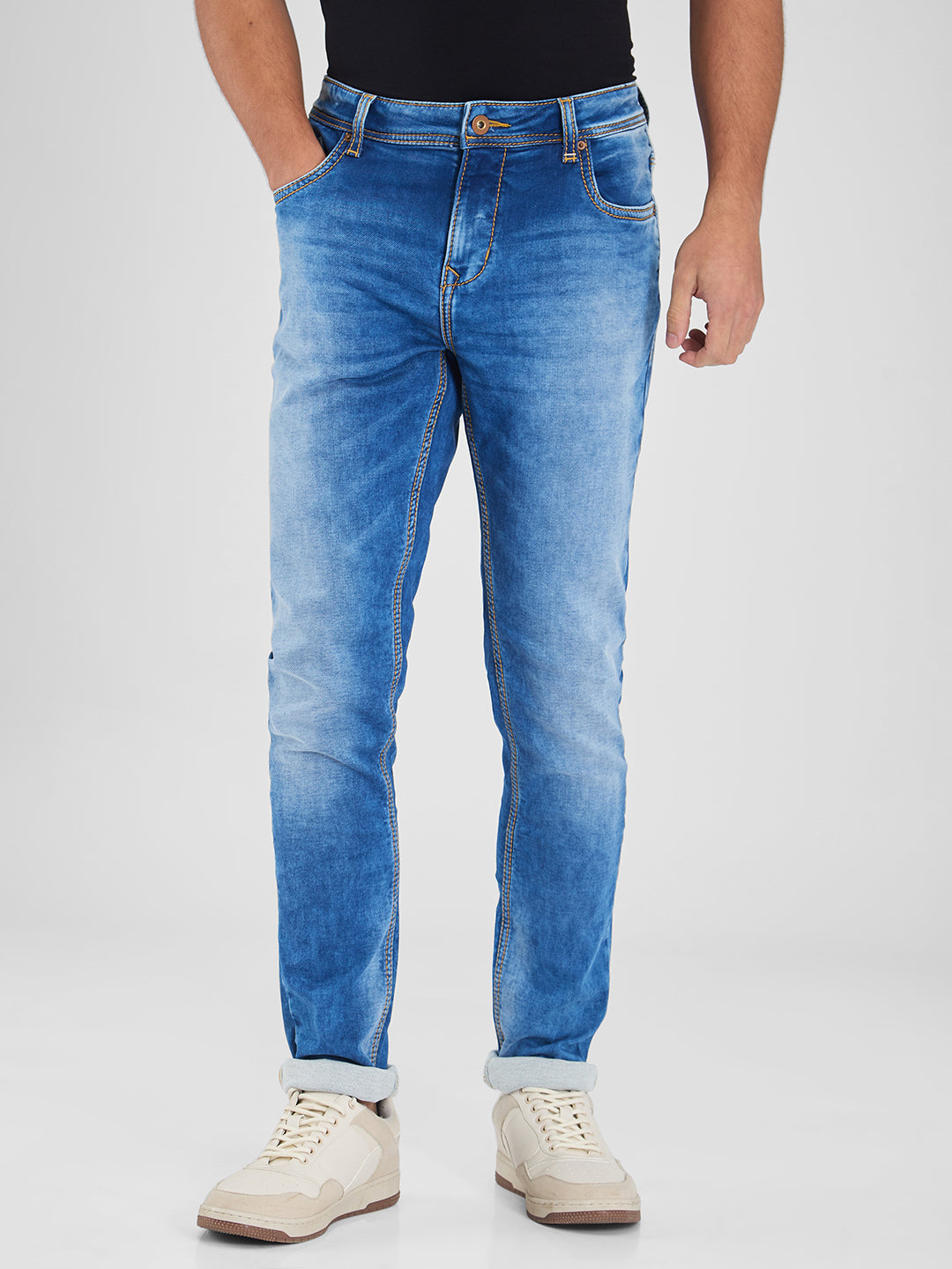 Spykar Mens Jeans Mdact2Bd168 Mid Blue
