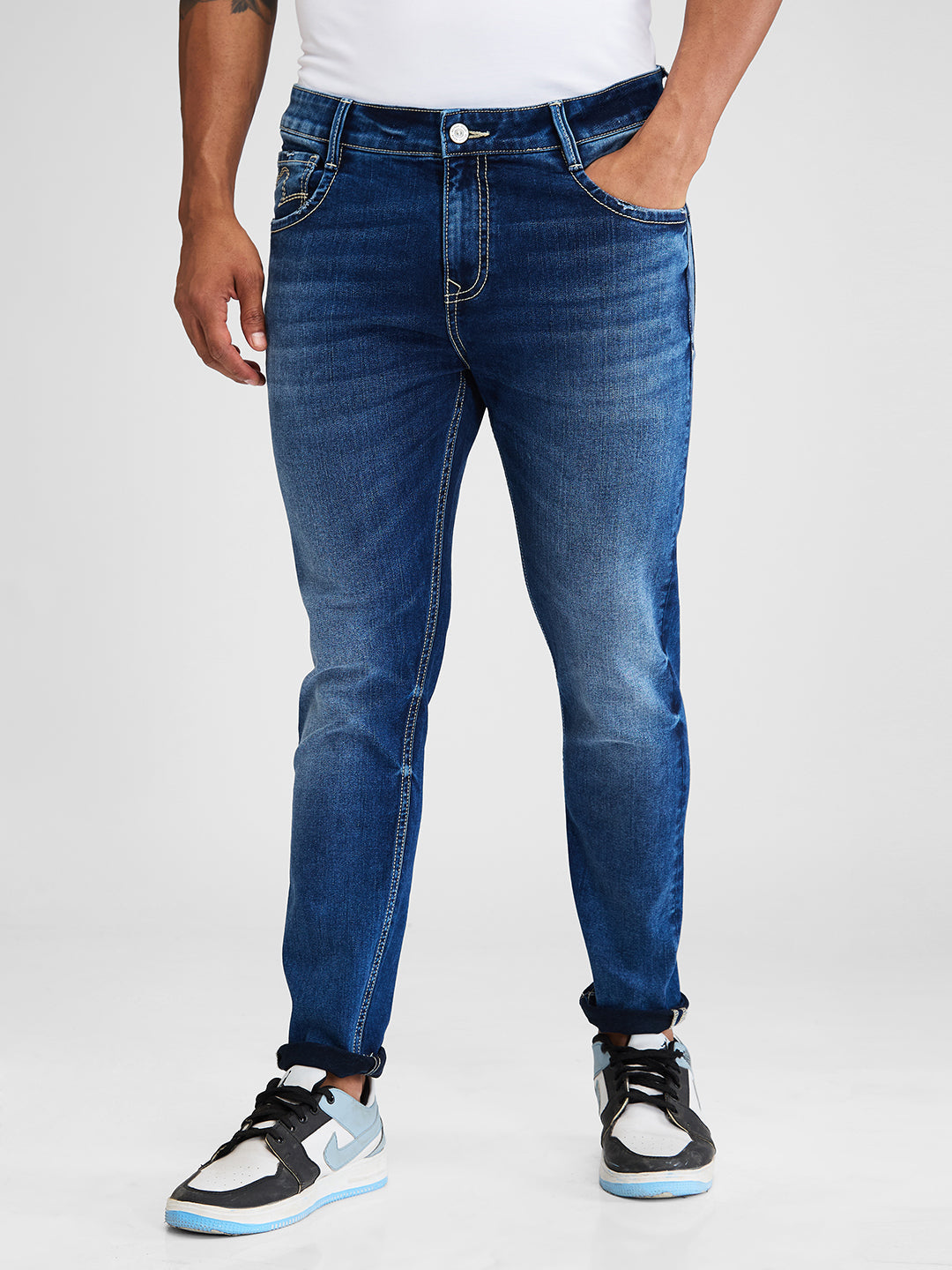 Spykar Mens Jeans Mdank2Bd129 Dark Blue