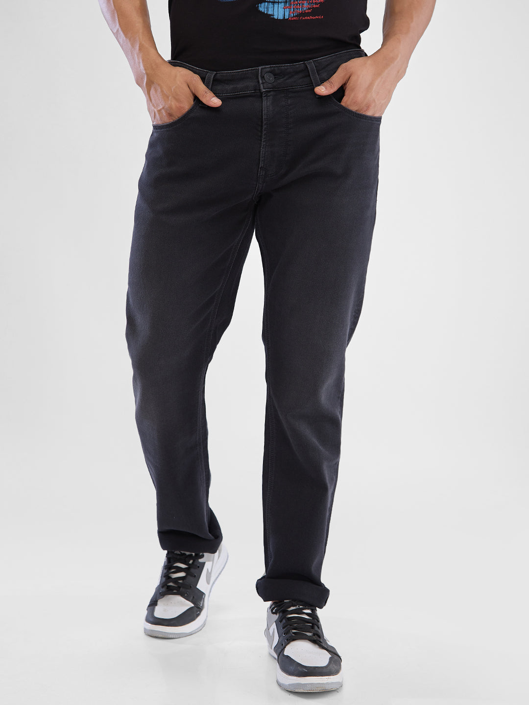 Spykar Mens Jeans Mdrc2Bd008 Charcoal Black