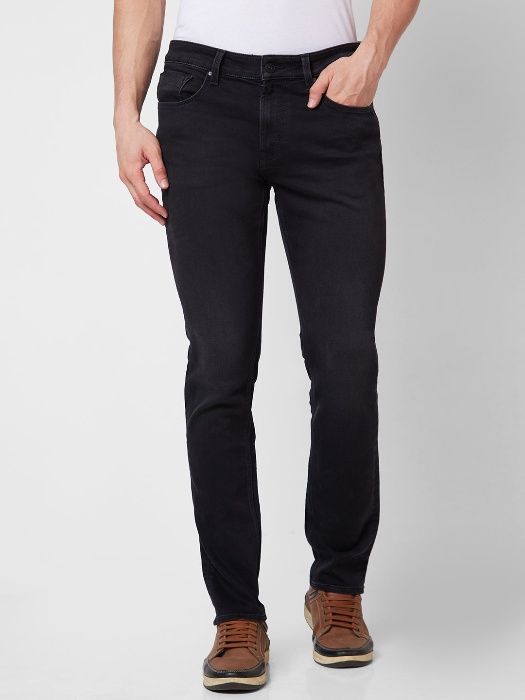 Spykar Mens Jeans Mdro1Bd022 Charcoal Black