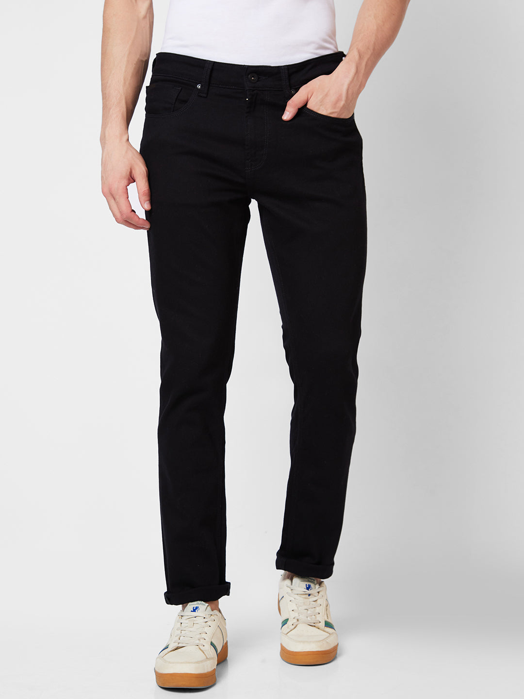 Spykar Mens Jeans Mdro1Bd025 Black