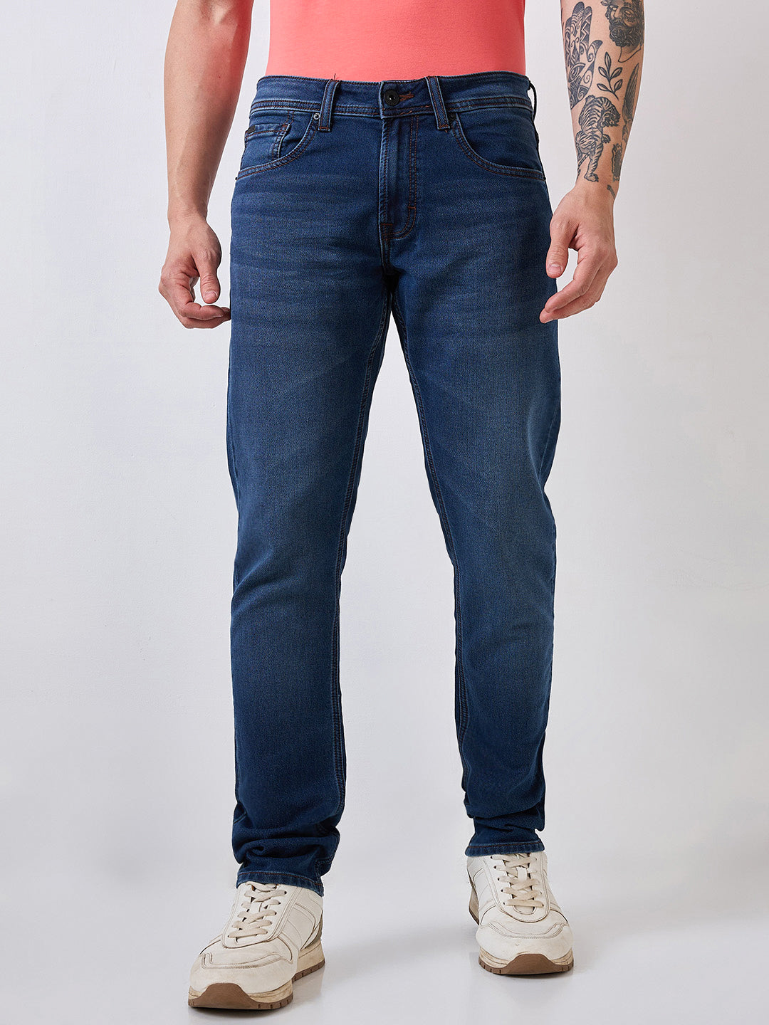 Spykar Mens Jeans Mdro1Be011 Dark Blue