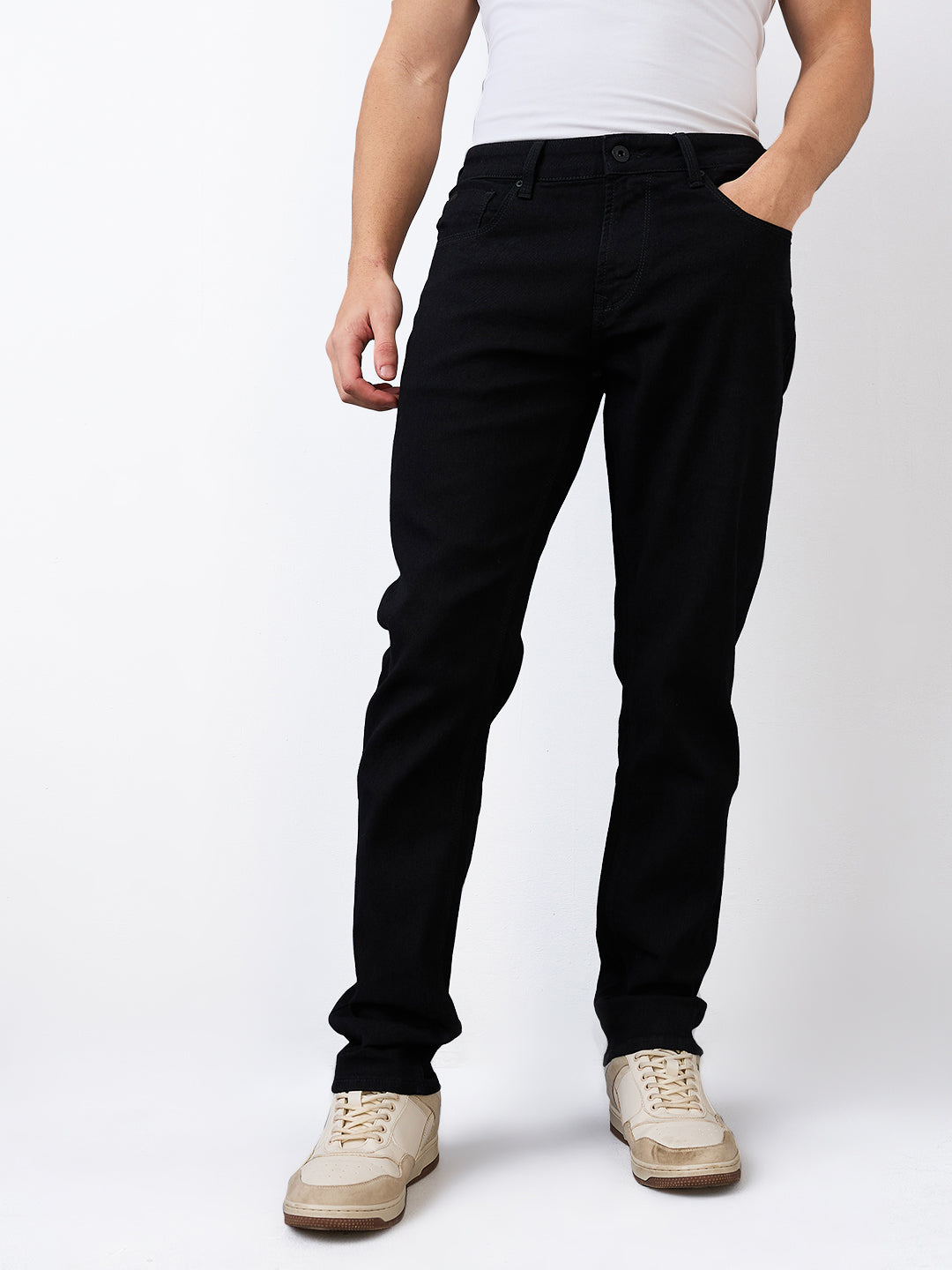 Spykar Mens Jeans Mdro1Be025 Black
