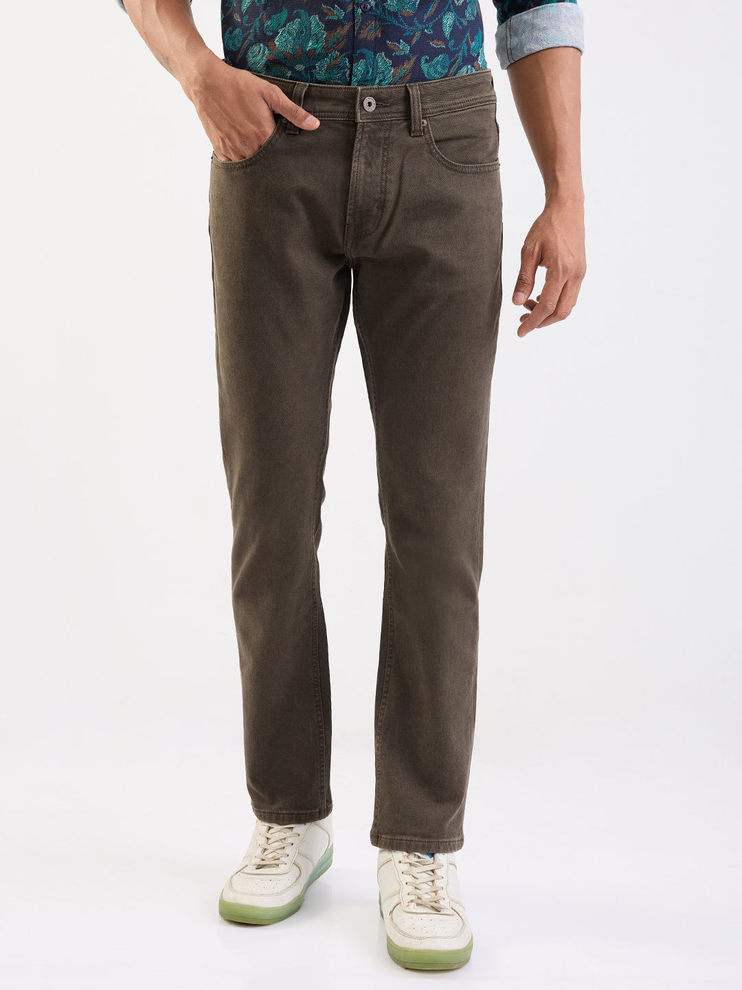 SPYKAR MENS JEANS MDRO2BE011 OLIVE GREEN