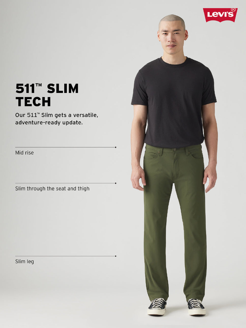Men's 511 Black Slim Fit Mid Rise Jeans - Goyalsons ShopMax